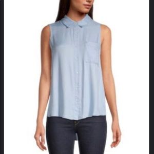 Core Life Baby Blue Sleeveless Button Down - Size L